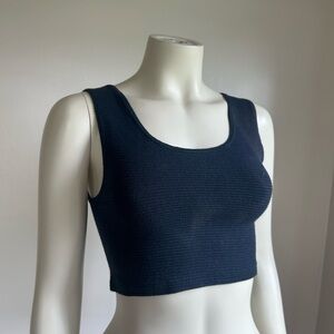 Paris L Navy Blue Cropped Tank Top new